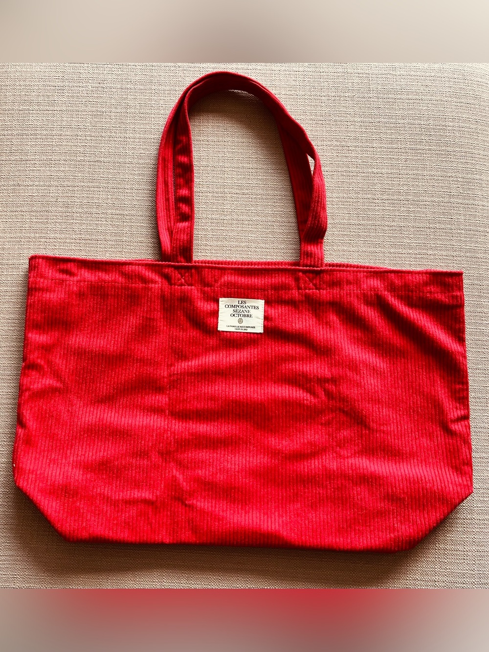 Sezane Red Corduroy Tote